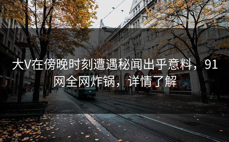 大V在傍晚时刻遭遇秘闻出乎意料，91网全网炸锅，详情了解