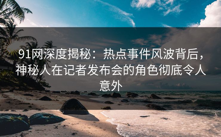 91网深度揭秘：热点事件风波背后，神秘人在记者发布会的角色彻底令人意外