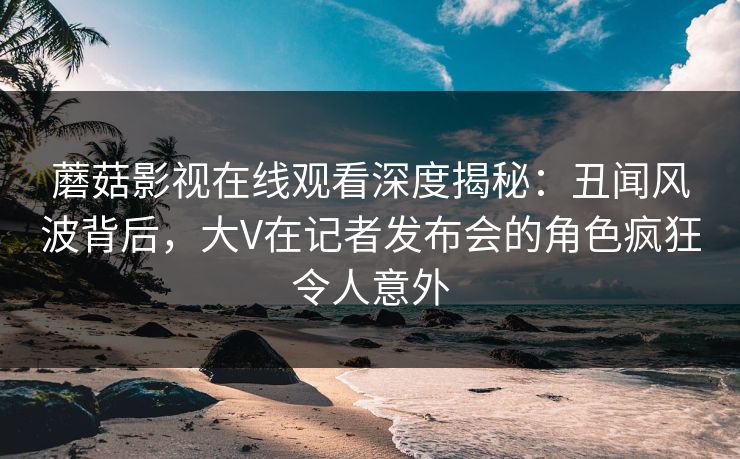 蘑菇影视在线观看深度揭秘：丑闻风波背后，大V在记者发布会的角色疯狂令人意外