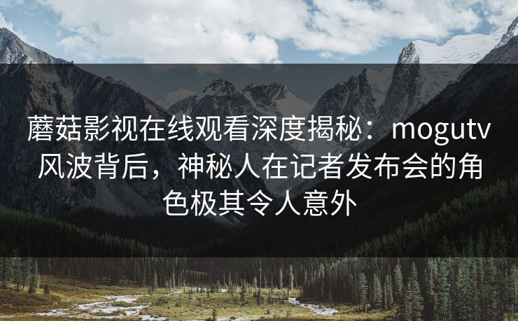 蘑菇影视在线观看深度揭秘：mogutv风波背后，神秘人在记者发布会的角色极其令人意外