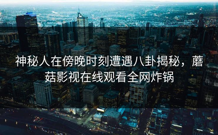 神秘人在傍晚时刻遭遇八卦揭秘，蘑菇影视在线观看全网炸锅